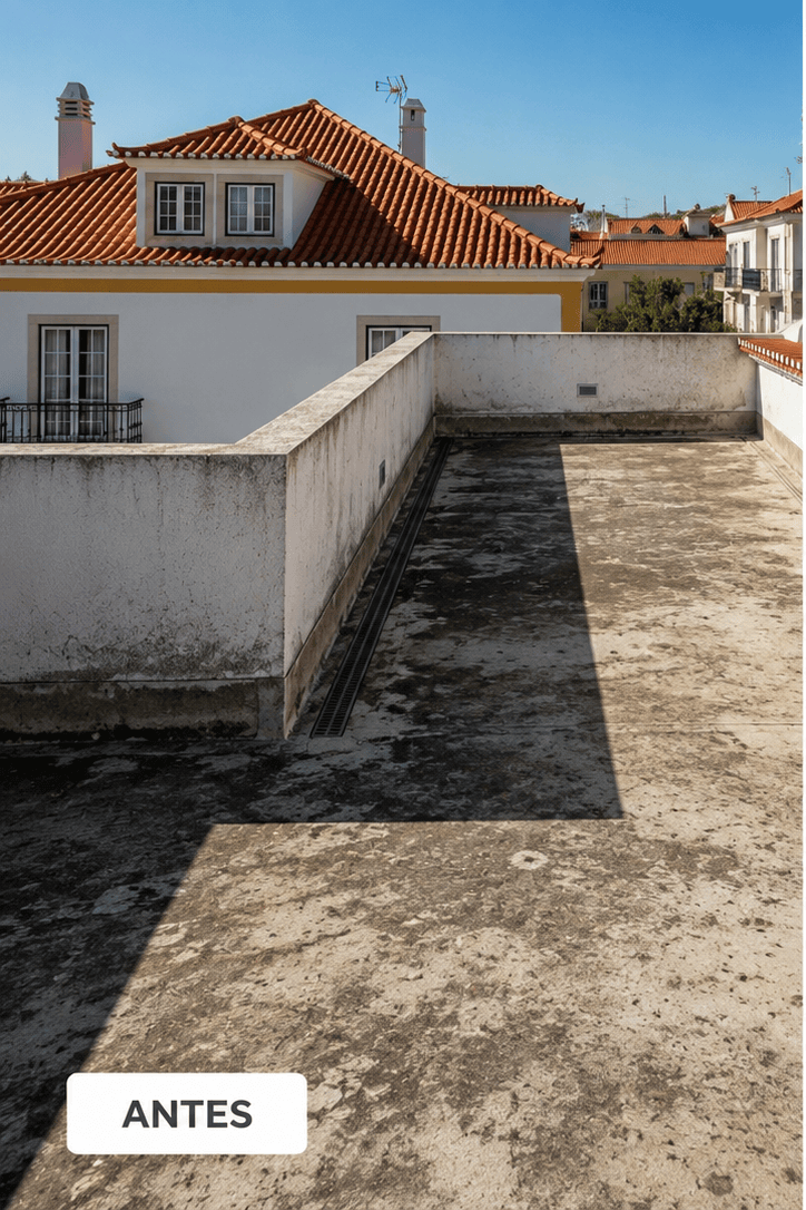 Terraza en Alicante antes del trabajo de impermeabilización