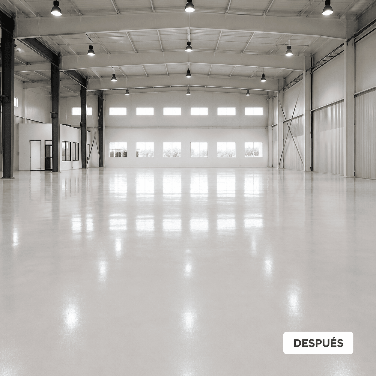 uelo de nave industrial después del tratamiento de impermeabilización